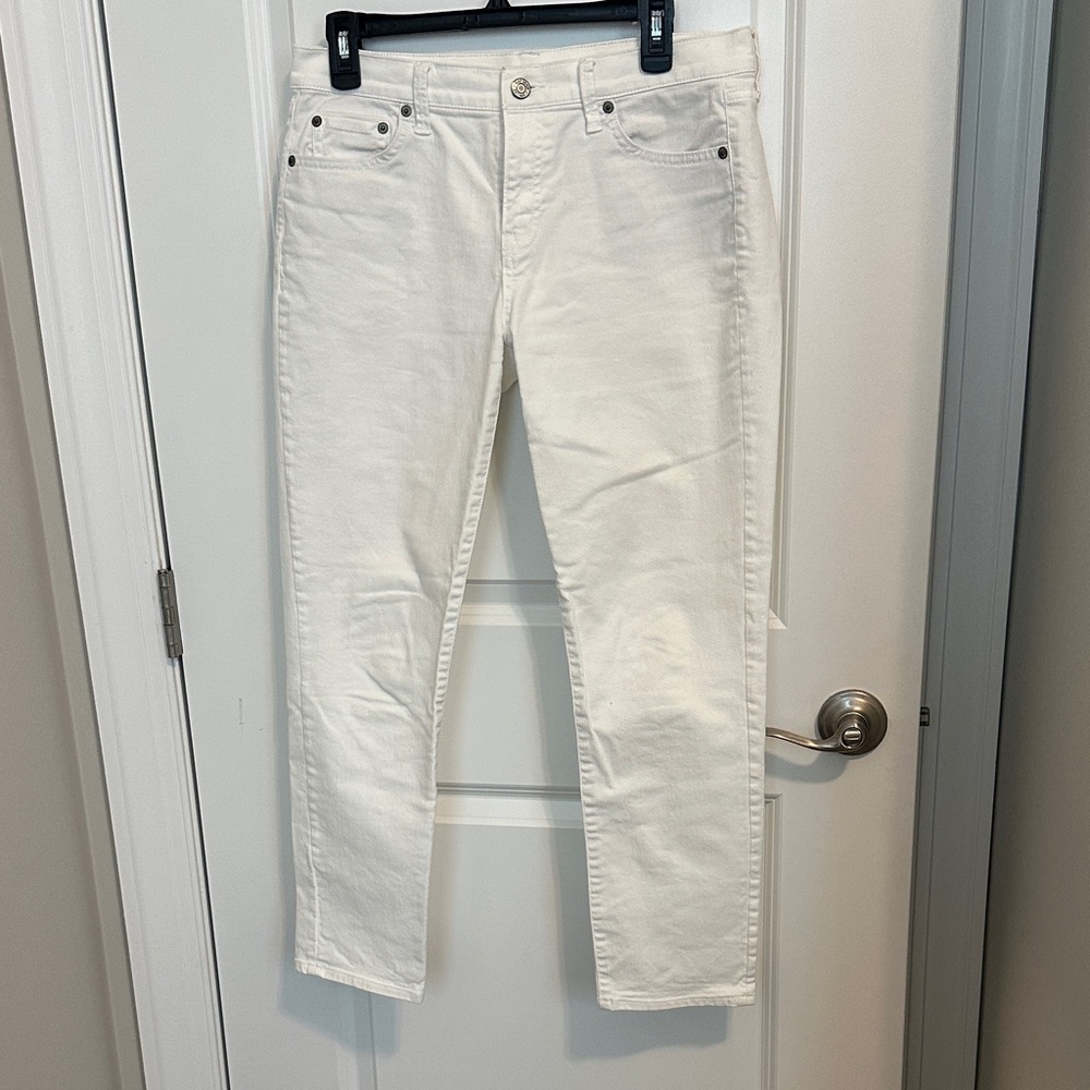 Gap white denim straight leg
